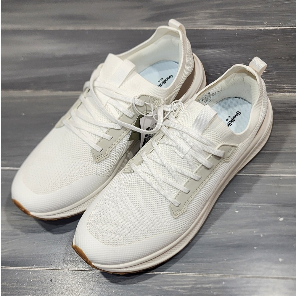 Goodfellow & Co Mens White Knit Athletic Sneakers Size 13 New